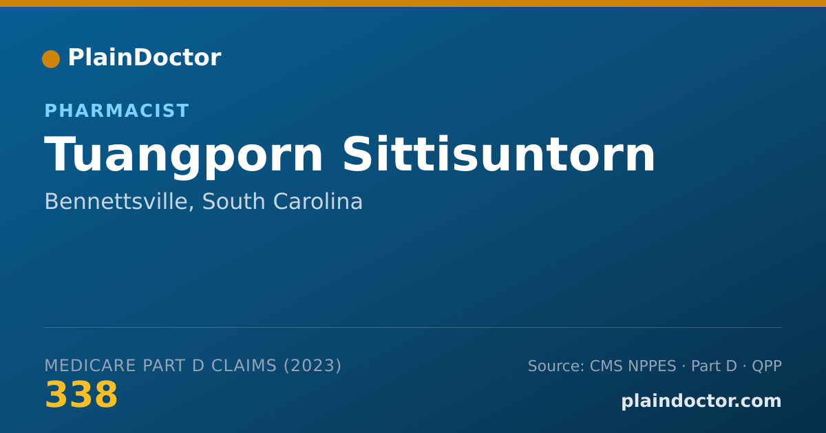 Shareable card for Tuangporn Sittisuntorn - Pharmacist, Bennettsville, SC