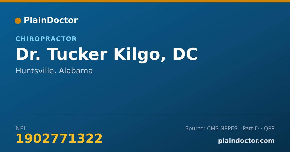 Shareable card for Tucker Kilgo, DC - Chiropractor, Huntsville, AL