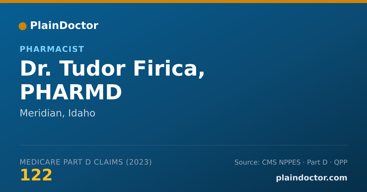 Shareable card for Tudor Firica, PHARMD - Pharmacist, Meridian, ID
