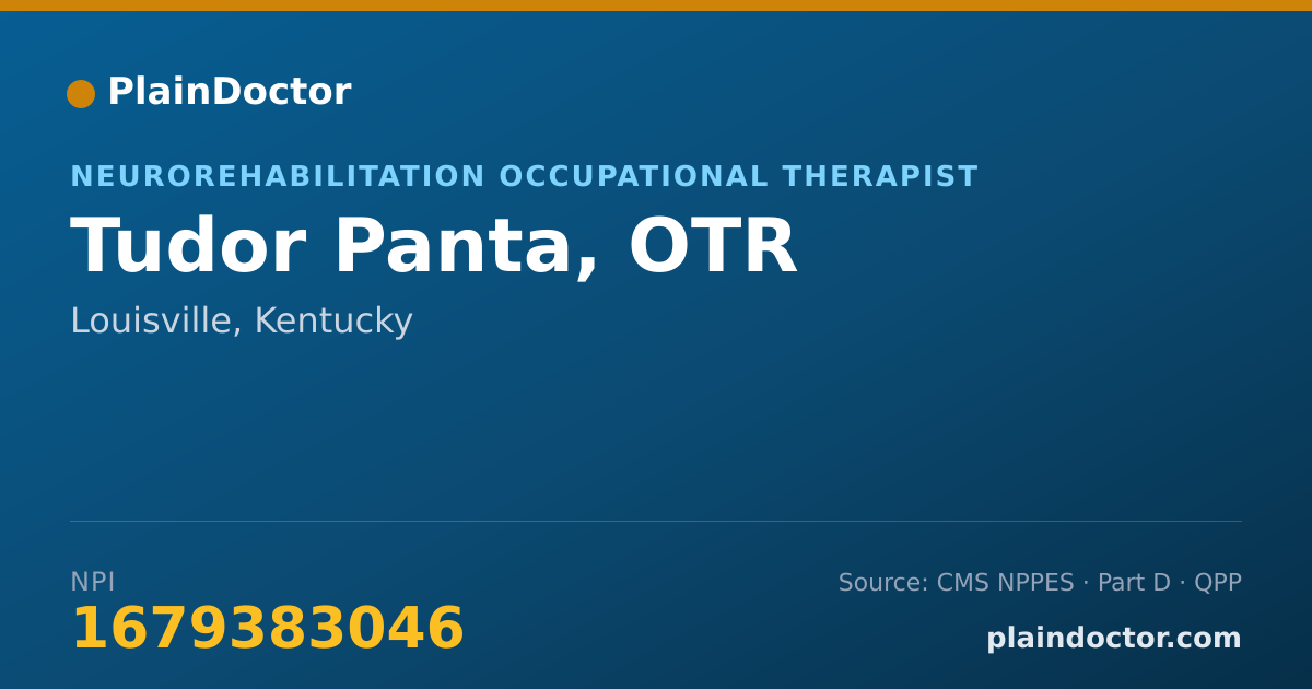 Shareable card for Tudor Panta, OTR - Neurorehabilitation Occupational Therapist, Louisville, KY