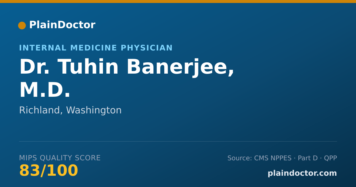Shareable card for Tuhin Banerjee, M.D. - Internal Medicine Physician, Richland, WA