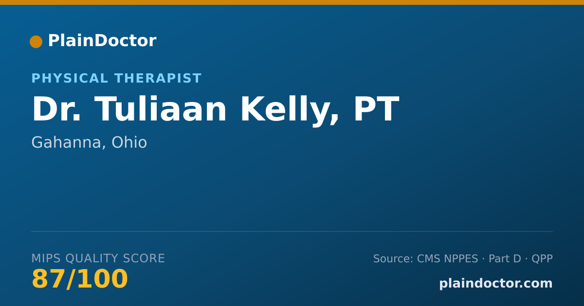 Shareable card for Tuliaan Kelly, PT - Physical Therapist, Gahanna, OH
