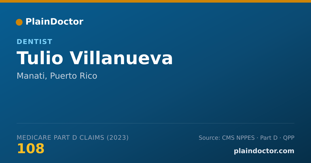 Shareable card for Tulio Villanueva - Dentist, Manati, PR