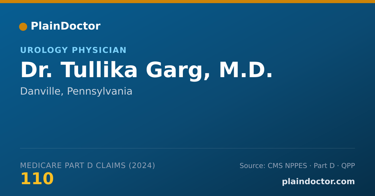 Shareable card for Tullika Garg, M.D. - Urology Physician, Danville, PA