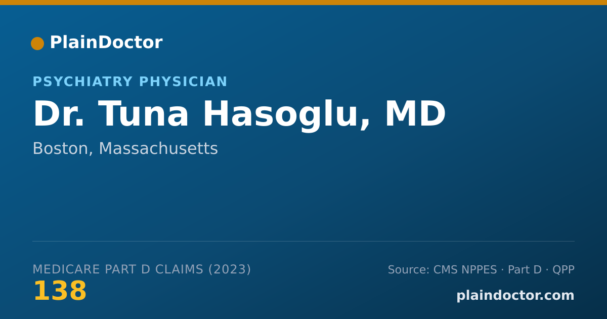 Shareable card for Tuna Hasoglu, MD - Psychiatry Physician, Boston, MA