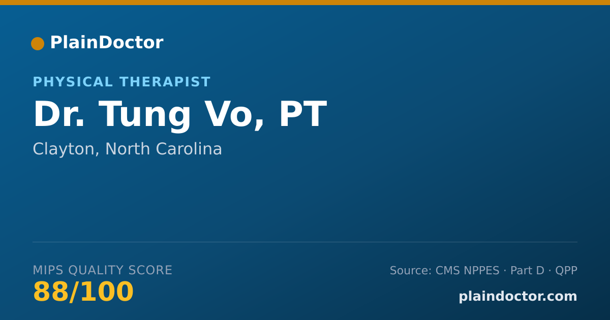 Shareable card for Tung Vo, PT - Physical Therapist, Clayton, NC