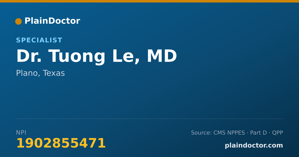 Shareable card for Tuong Le, MD - Specialist, Plano, TX