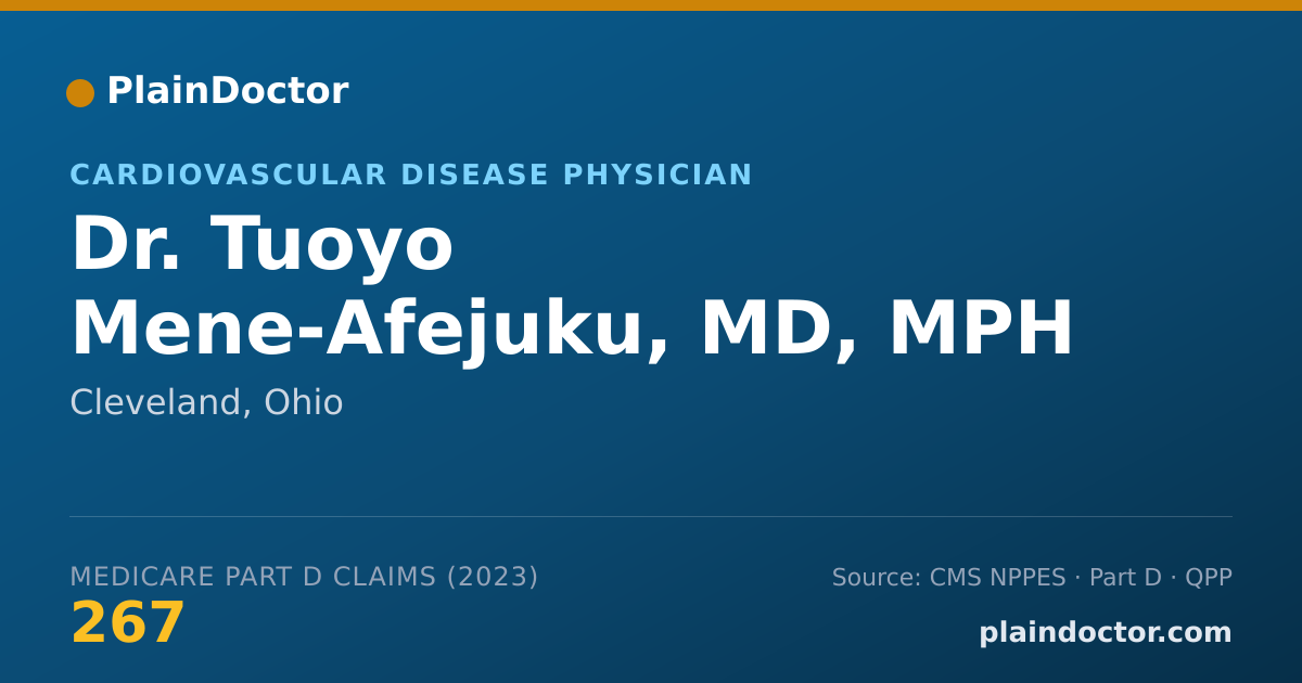 Shareable card for Tuoyo Mene-Afejuku, MD, MPH - Cardiovascular Disease Physician, Cleveland, OH