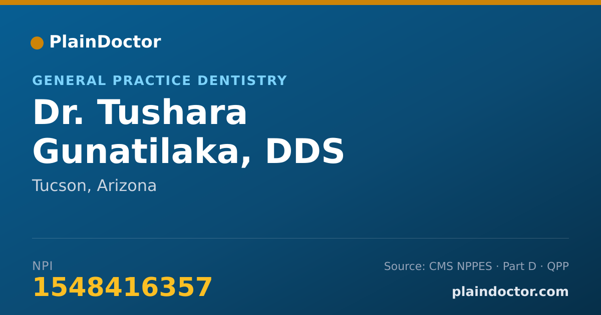 Shareable card for Tushara Gunatilaka, DDS - General Practice Dentistry, Tucson, AZ