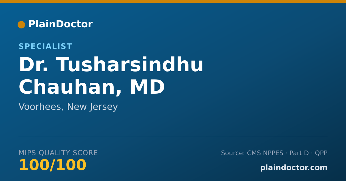 Shareable card for Tusharsindhu Chauhan, MD - Specialist, Voorhees, NJ