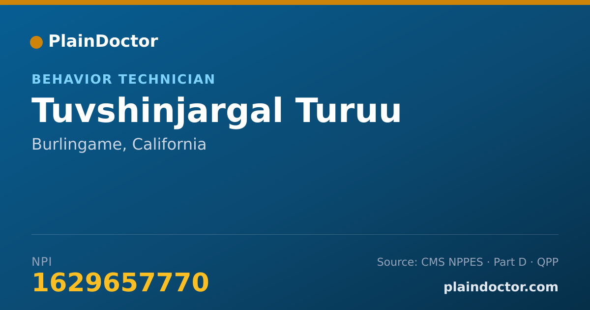 Shareable card for Tuvshinjargal Turuu - Behavior Technician, Burlingame, CA