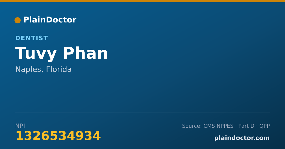 Shareable card for Tuvy Phan - Dentist, Naples, FL