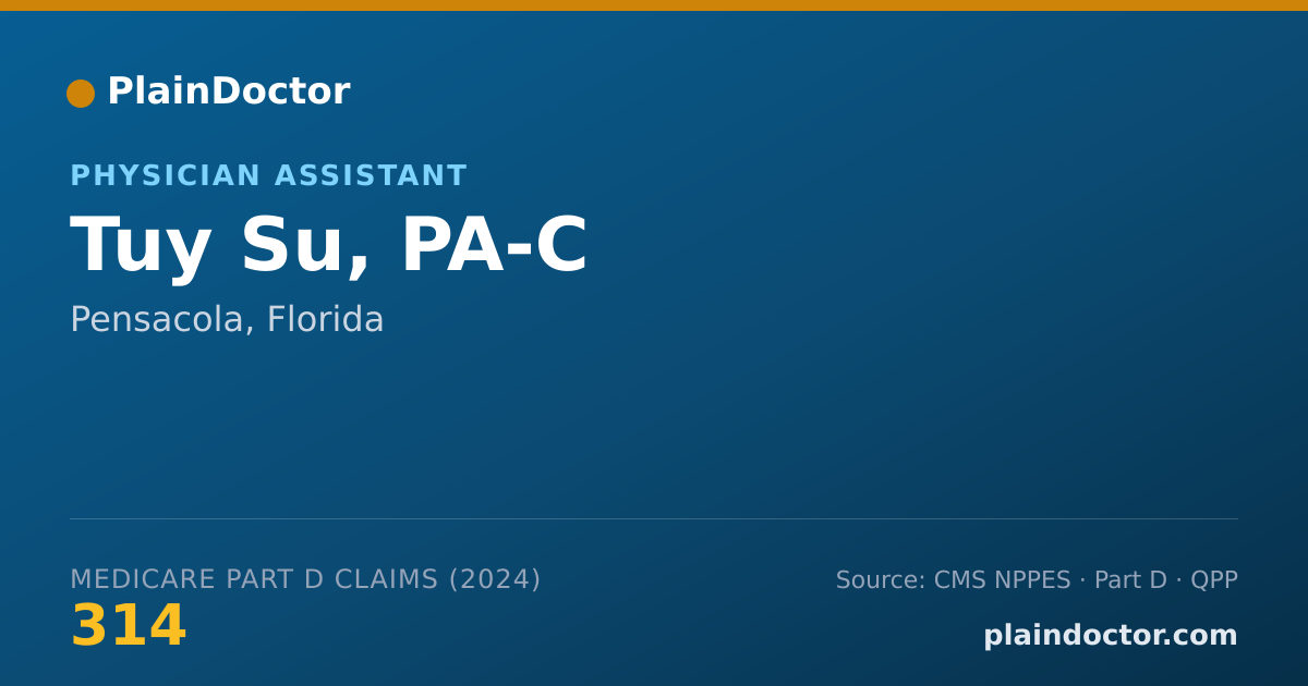 Shareable card for Tuy Su, PA-C - Physician Assistant, Pensacola, FL