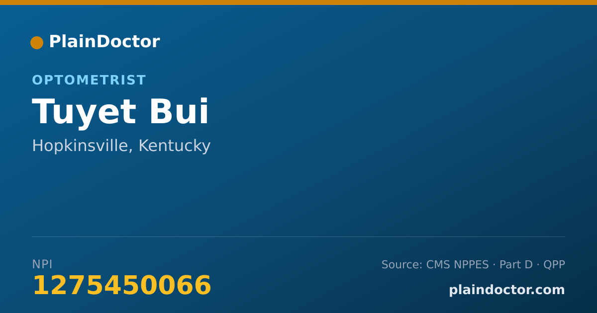 Shareable card for Tuyet Bui - Optometrist, Hopkinsville, KY