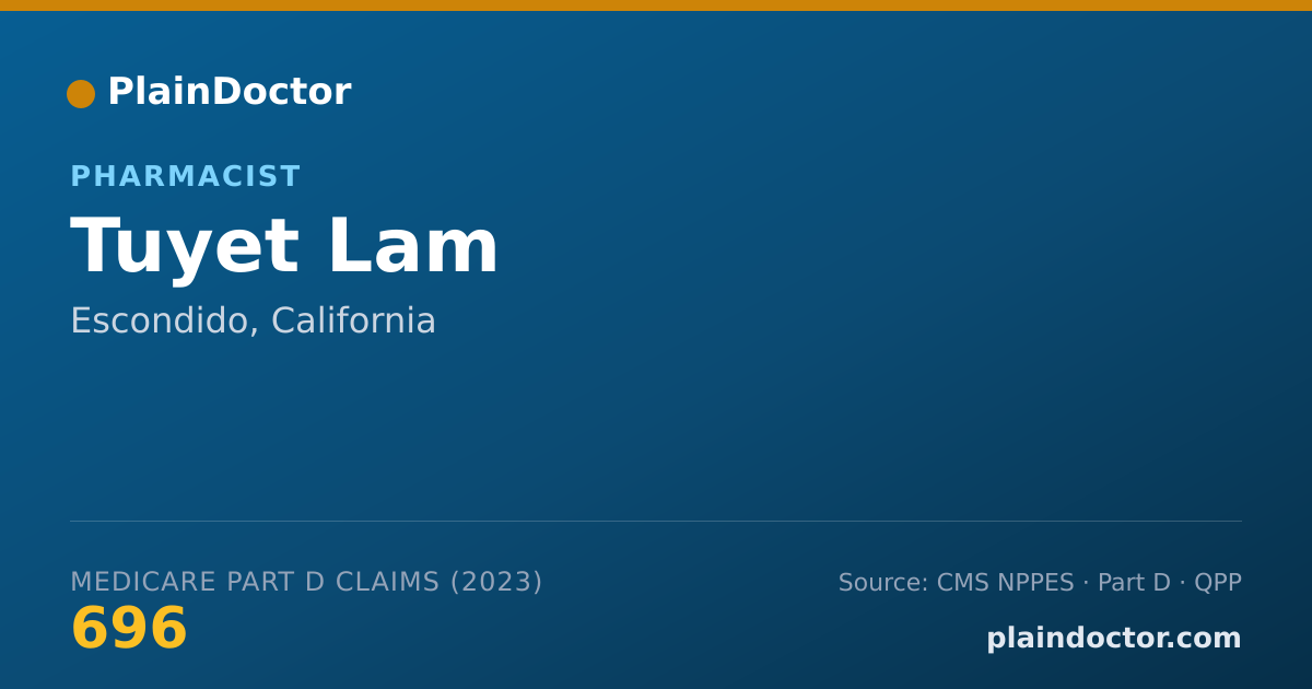 Shareable card for Tuyet Lam - Pharmacist, Escondido, CA