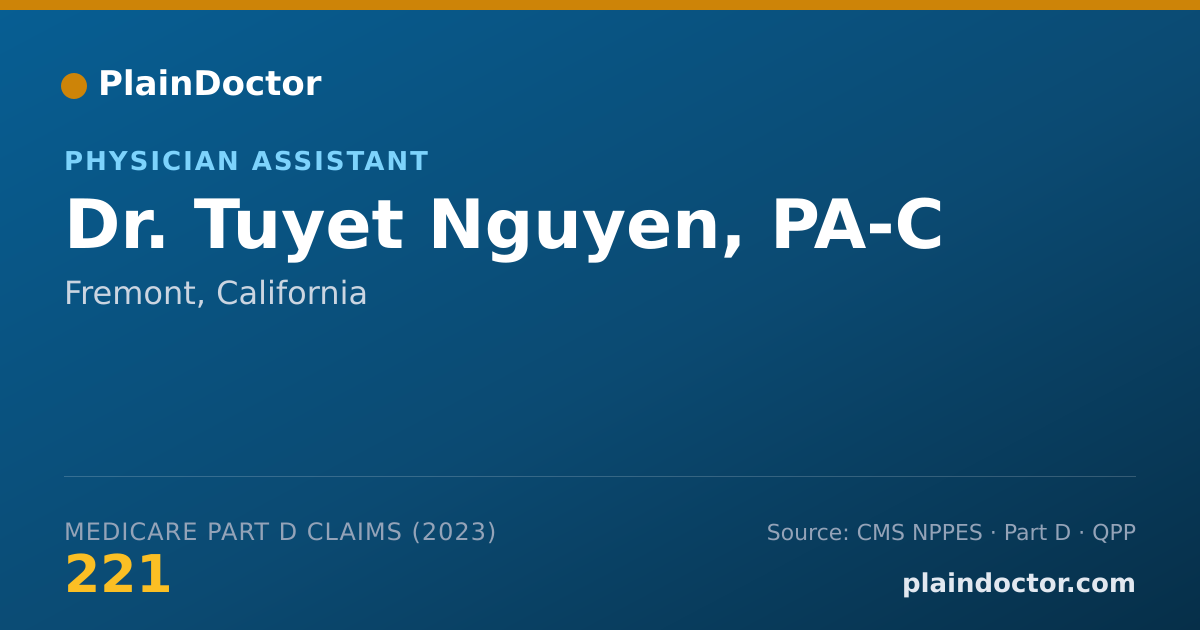 Shareable card for Tuyet Nguyen, PA-C - Physician Assistant, Fremont, CA