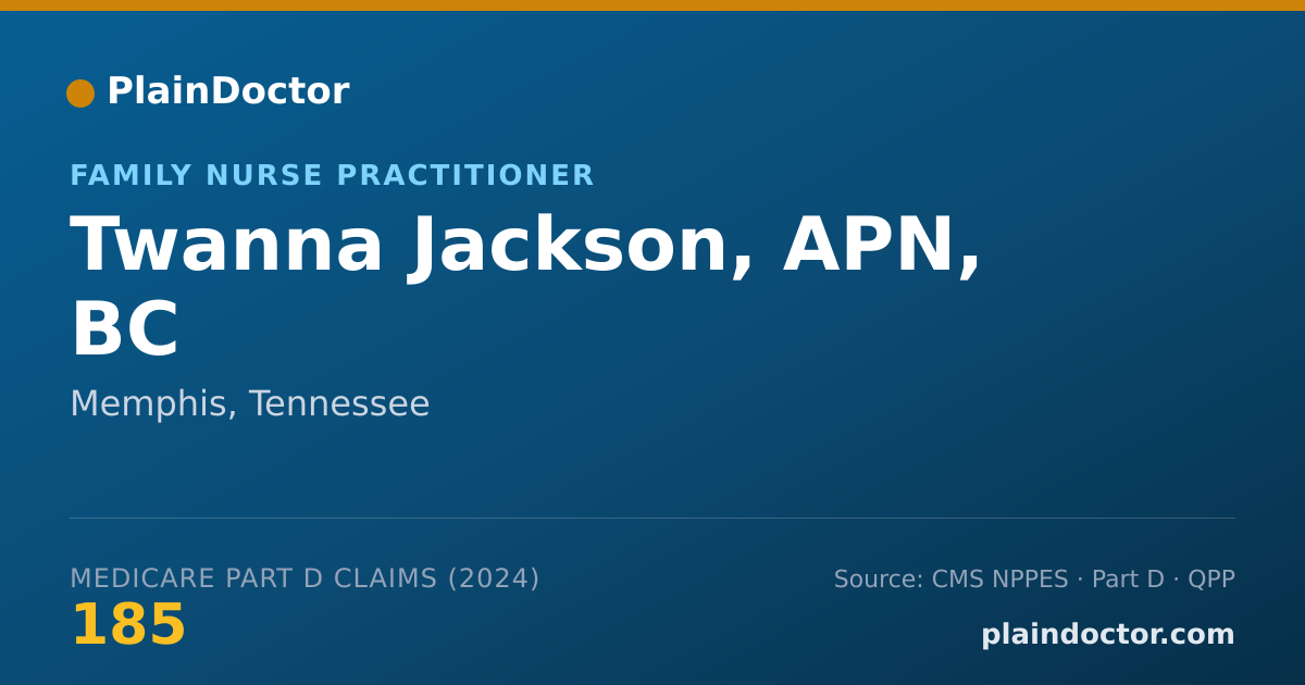 Shareable card for Twanna Jackson, APN, BC - Family Nurse Practitioner, Memphis, TN
