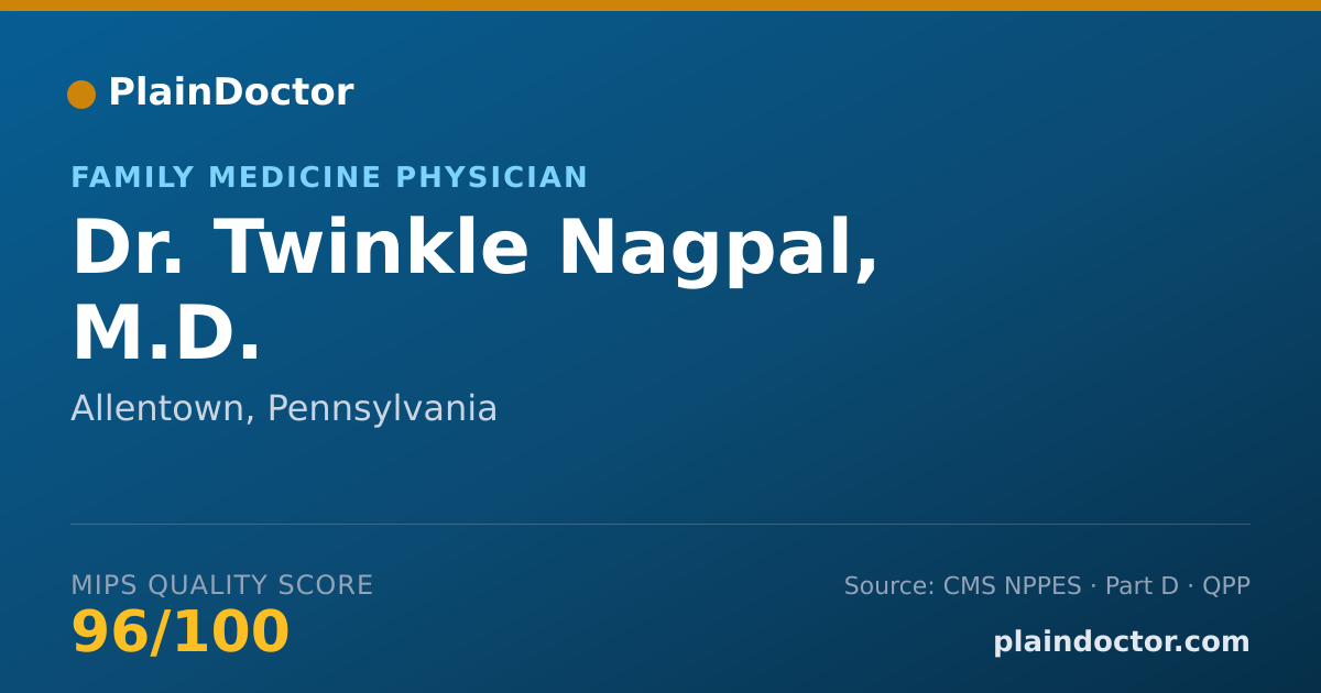 Shareable card for Twinkle Nagpal, M.D. - Family Medicine Physician, Allentown, PA
