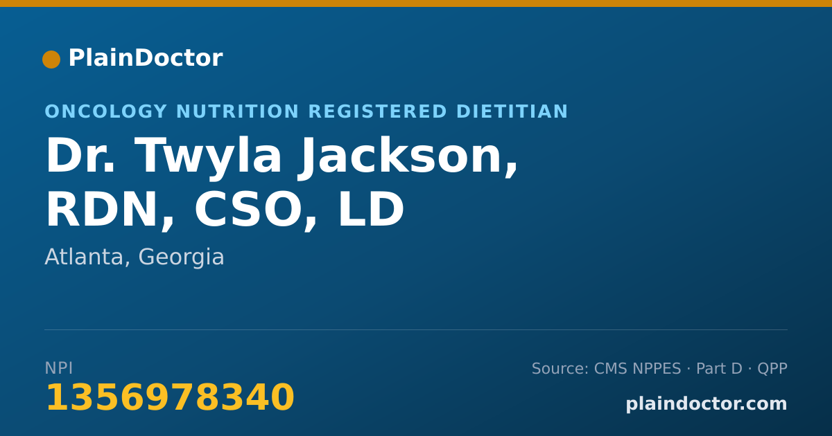 Shareable card for Twyla Jackson, RDN, CSO, LD - Oncology Nutrition Registered Dietitian, Atlanta, GA