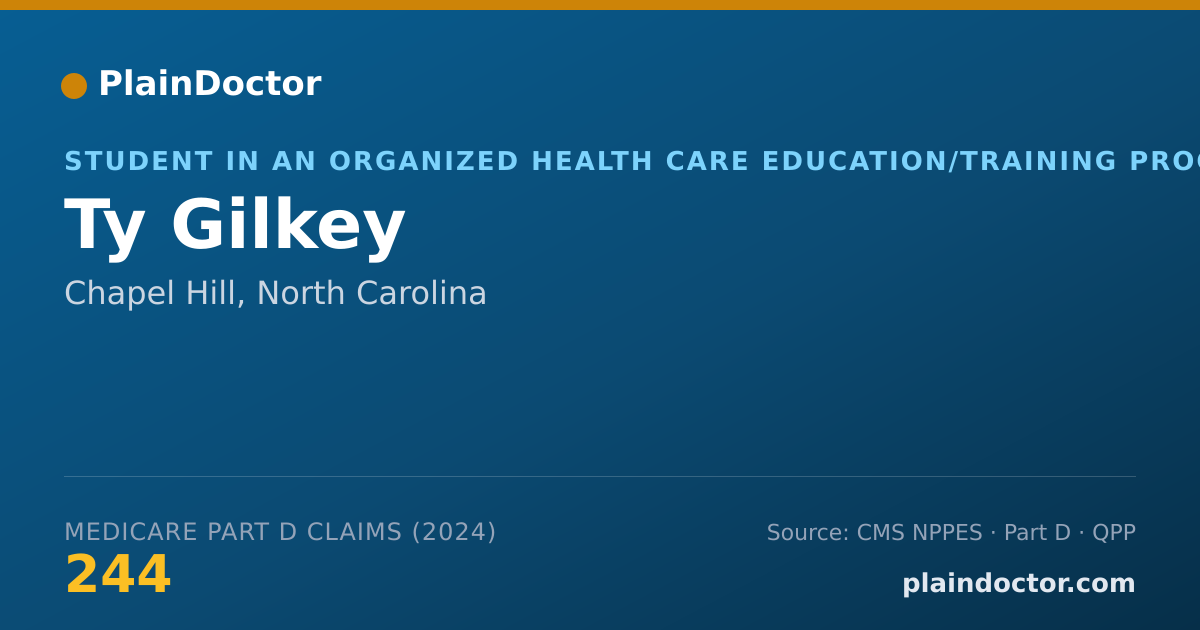 Shareable card for Ty Gilkey - Student in an Organized Health Care Education/Training Program, Chapel Hill, NC