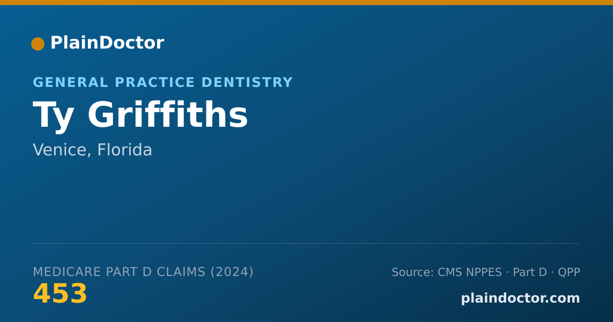 Shareable card for Ty Griffiths - General Practice Dentistry, Venice, FL