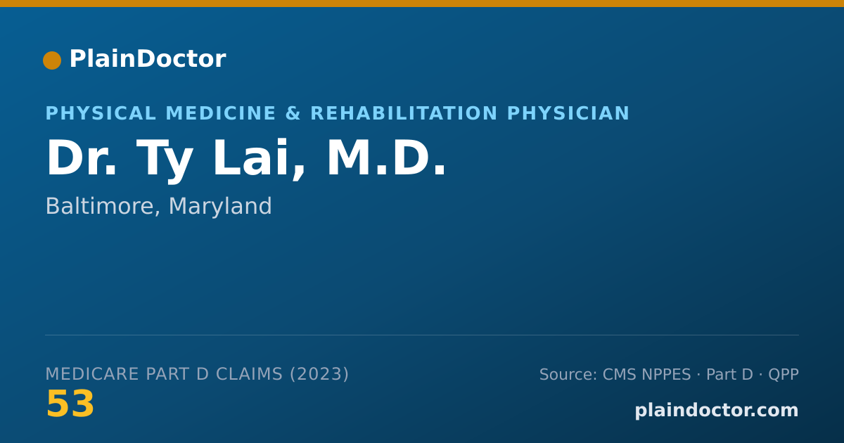 Shareable card for Ty Lai, M.D. - Physical Medicine & Rehabilitation Physician, Baltimore, MD
