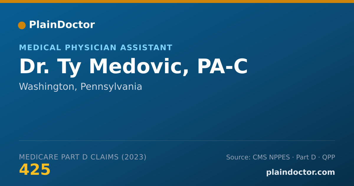 Shareable card for Ty Medovic, PA-C - Medical Physician Assistant, Washington, PA