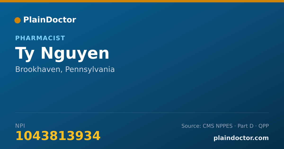 Shareable card for Ty Nguyen - Pharmacist, Brookhaven, PA