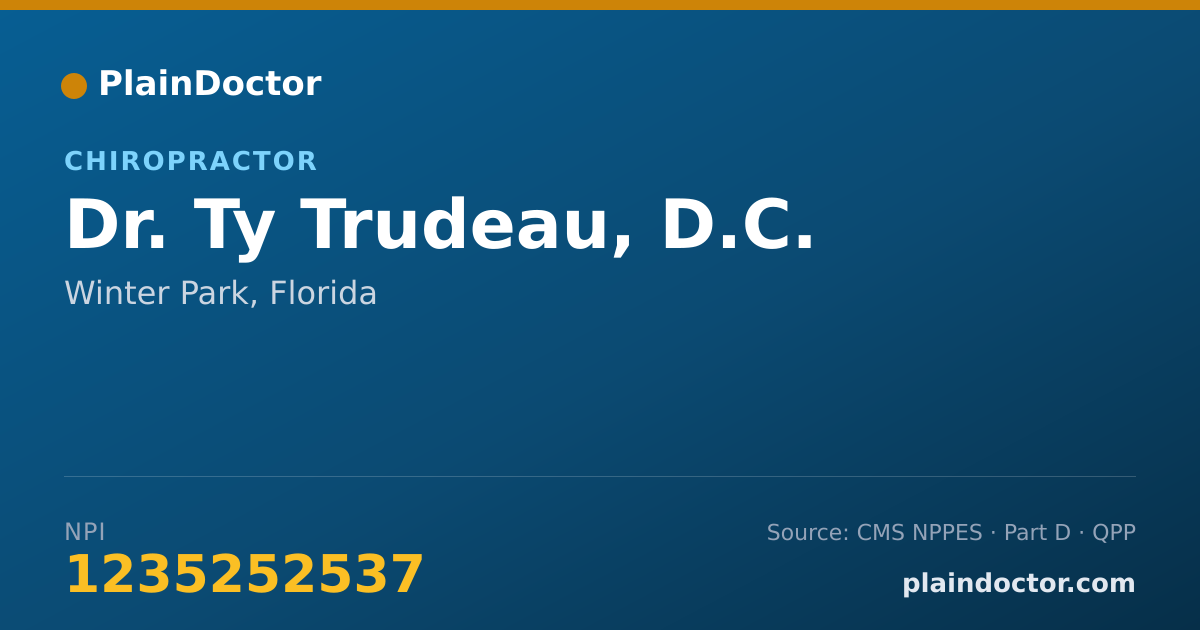 Shareable card for Ty Trudeau, D.C. - Chiropractor, Winter Park, FL