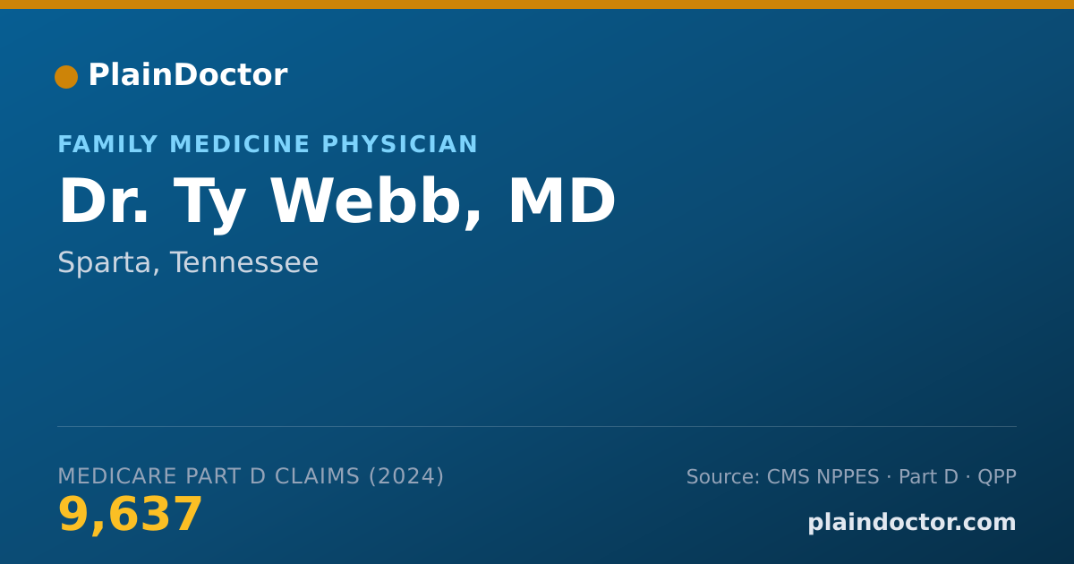 Shareable card for Ty Webb, MD - Family Medicine Physician, Sparta, TN