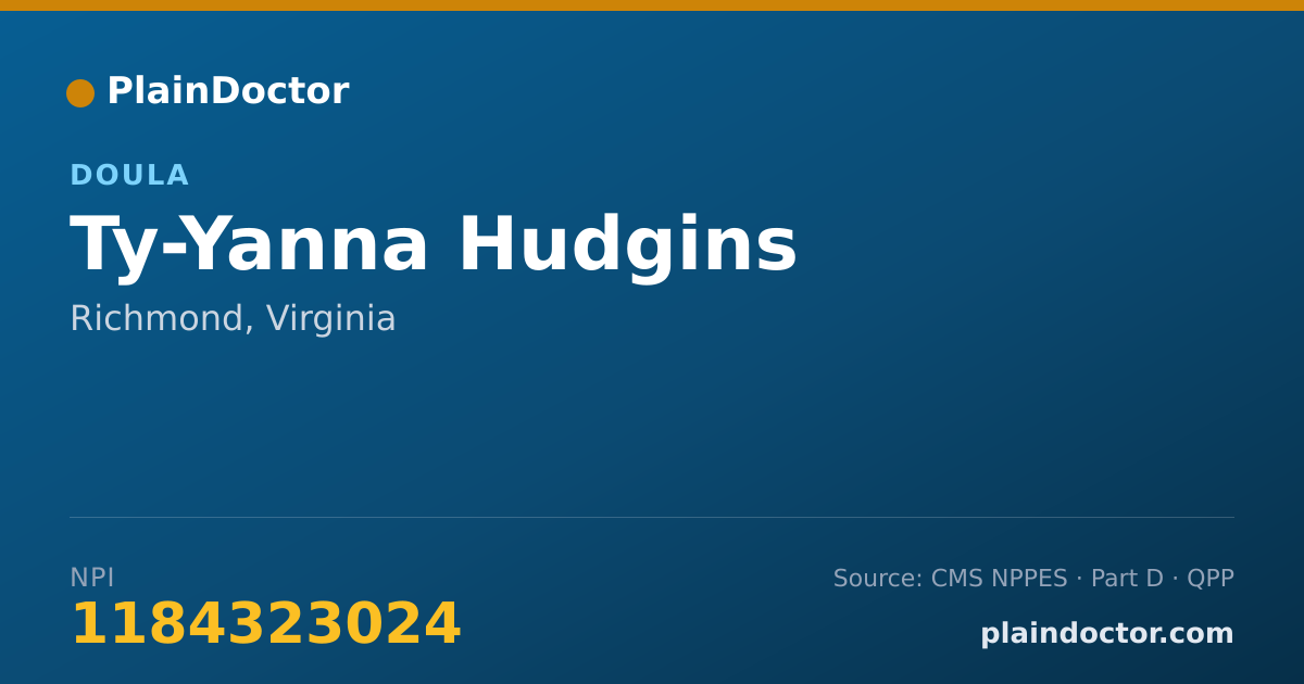Shareable card for Ty-Yanna Hudgins - Doula, Richmond, VA