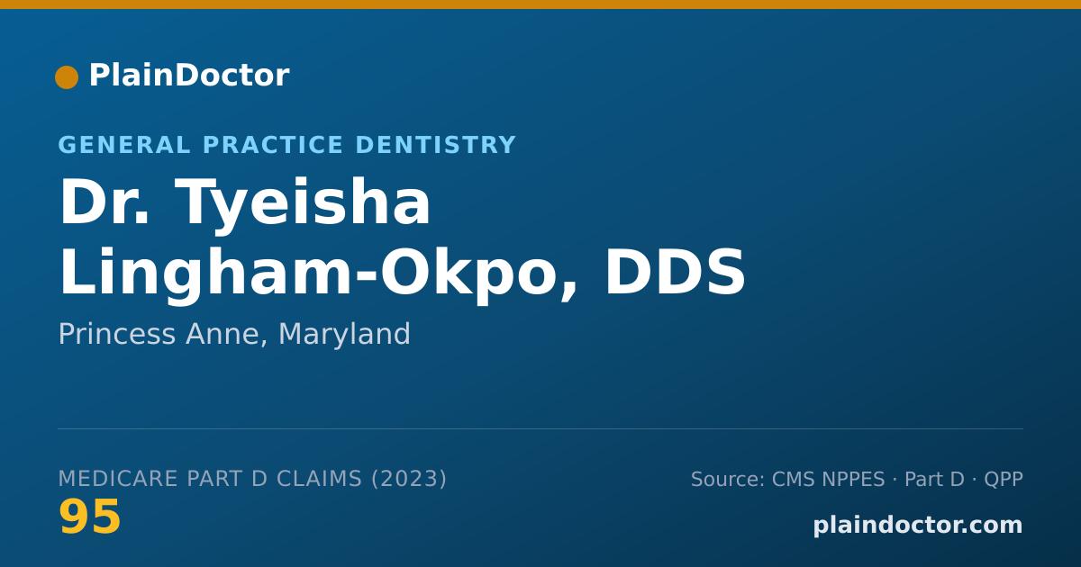 Shareable card for Tyeisha Lingham-Okpo, DDS - General Practice Dentistry, Princess Anne, MD