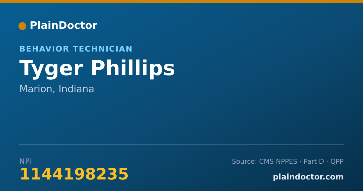 Shareable card for Tyger Phillips - Behavior Technician, Marion, IN