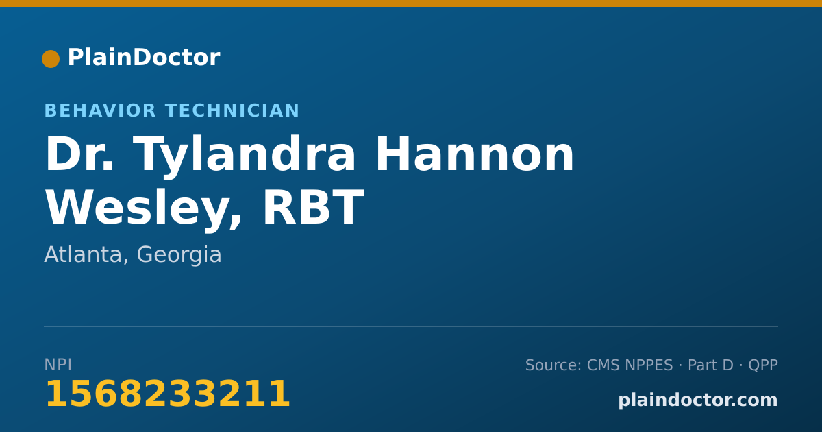 Shareable card for Tylandra Hannon Wesley, RBT - Behavior Technician, Atlanta, GA