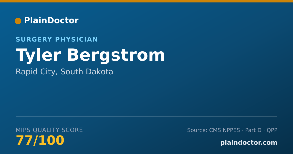 Shareable card for Tyler Bergstrom - Surgery Physician, Rapid City, SD