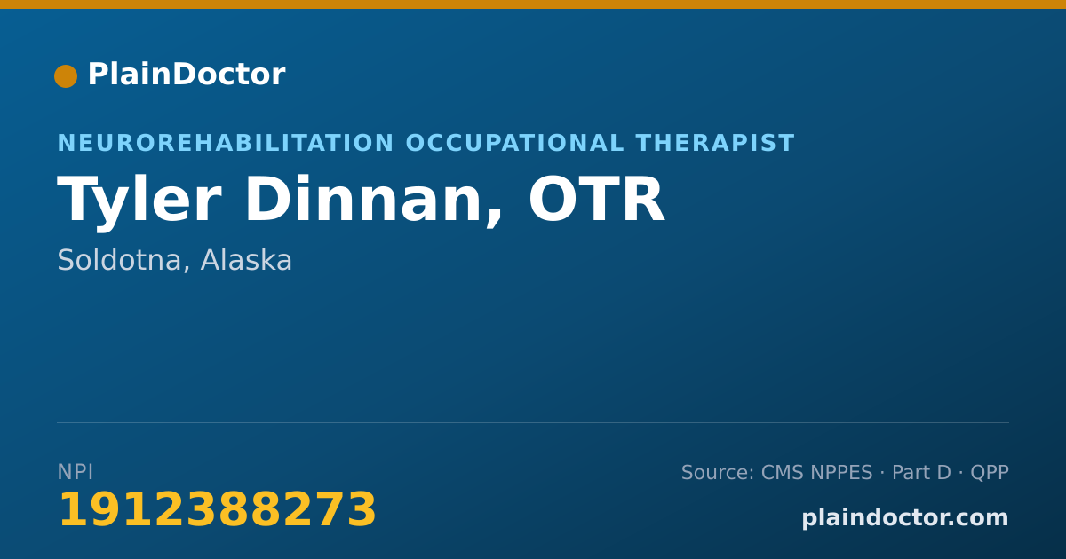 Shareable card for Tyler Dinnan, OTR - Neurorehabilitation Occupational Therapist, Soldotna, AK
