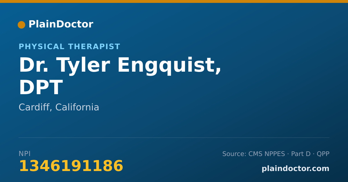 Shareable card for Tyler Engquist, DPT - Physical Therapist, Cardiff, CA