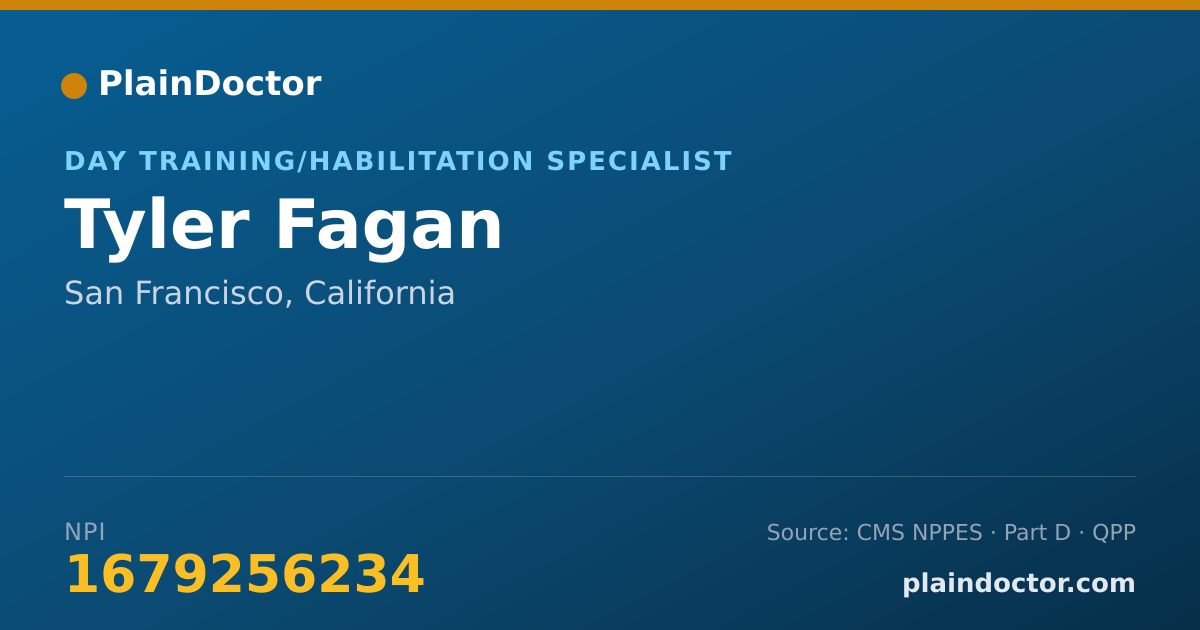 Shareable card for Tyler Fagan - Day Training/Habilitation Specialist, San Francisco, CA