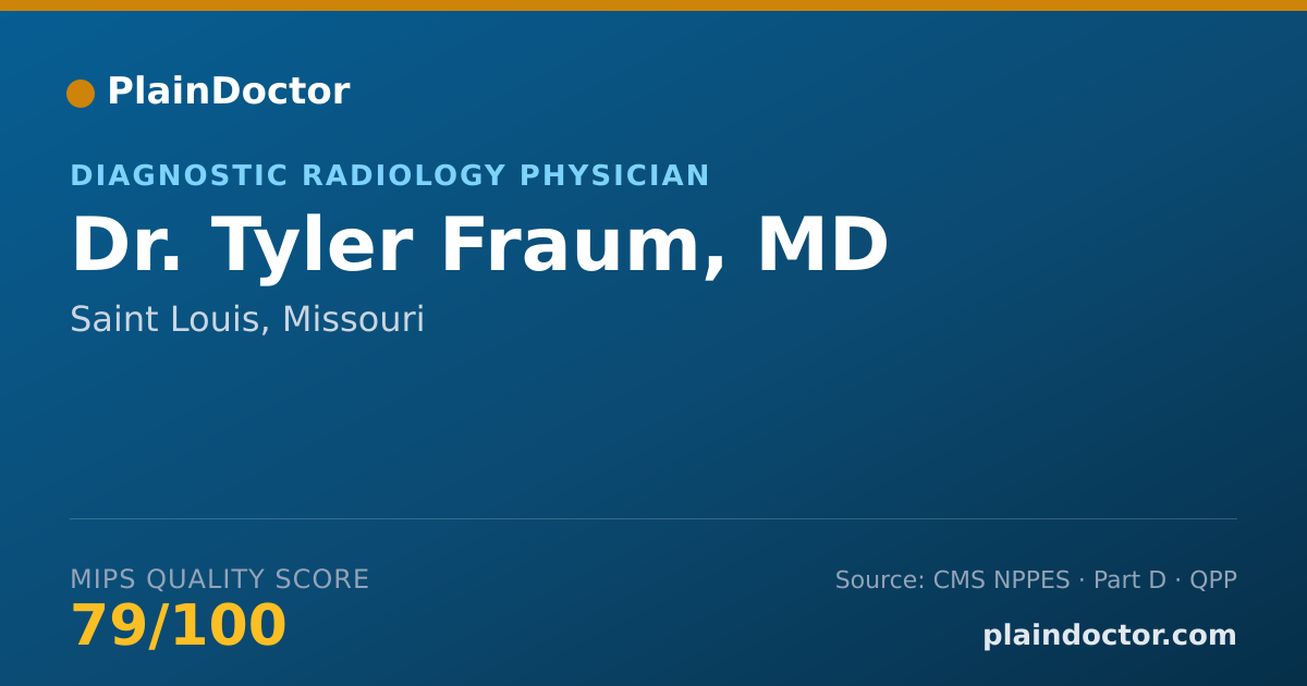 Shareable card for Tyler Fraum, MD - Diagnostic Radiology Physician, Saint Louis, MO