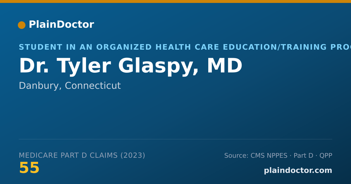 Shareable card for Tyler Glaspy, MD - Student in an Organized Health Care Education/Training Program, Danbury, CT