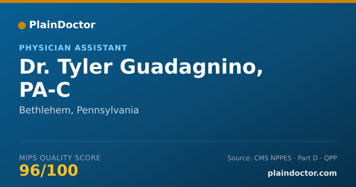 Shareable card for Tyler Guadagnino, PA-C - Physician Assistant, Bethlehem, PA