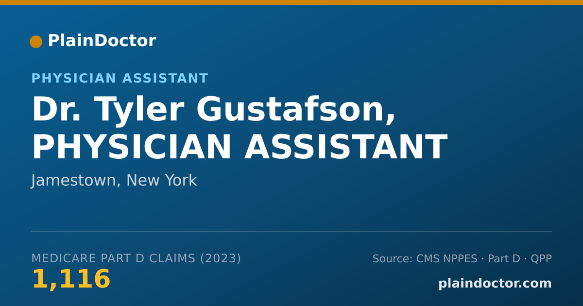 Shareable card for Tyler Gustafson, PHYSICIAN ASSISTANT - Physician Assistant, Jamestown, NY