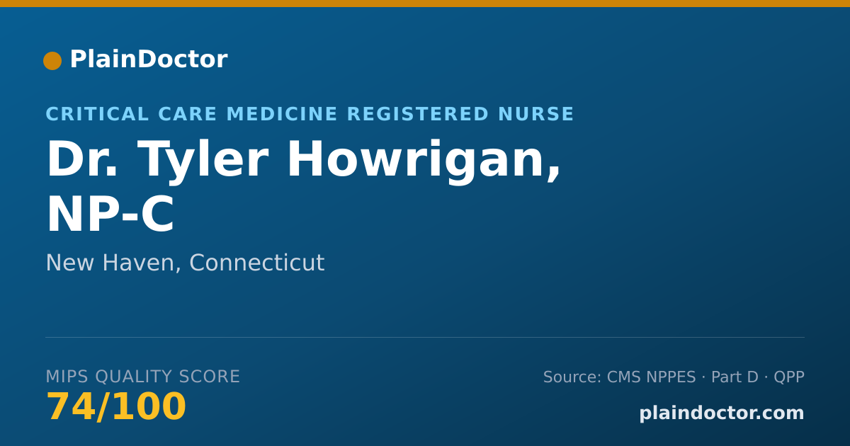 Shareable card for Tyler Howrigan, NP-C - Critical Care Medicine Registered Nurse, New Haven, CT