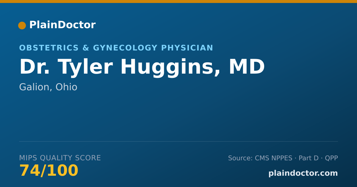 Shareable card for Tyler Huggins, MD - Obstetrics & Gynecology Physician, Galion, OH