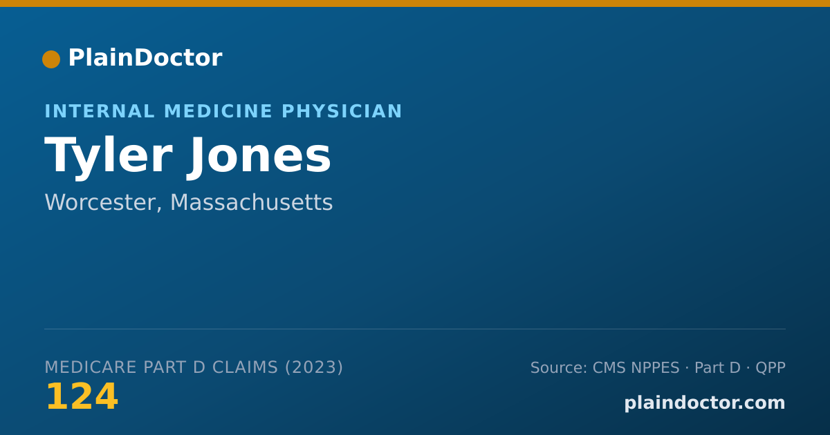 Shareable card for Tyler Jones - Internal Medicine Physician, Worcester, MA