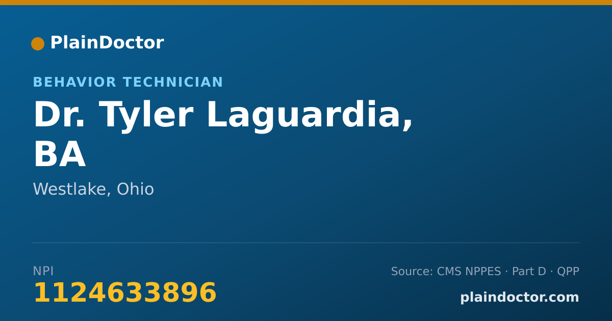 Shareable card for Tyler Laguardia, BA - Behavior Technician, Westlake, OH