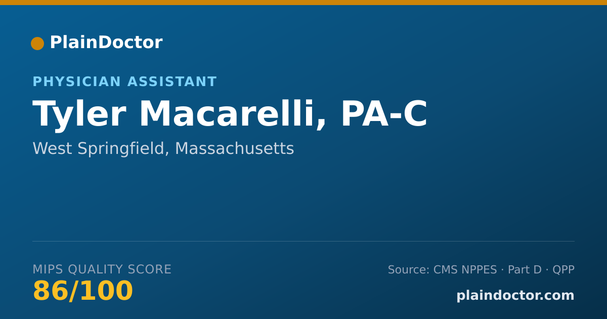 Shareable card for Tyler Macarelli, PA-C - Physician Assistant, West Springfield, MA