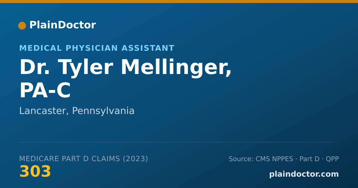 Shareable card for Tyler Mellinger, PA-C - Medical Physician Assistant, Lancaster, PA