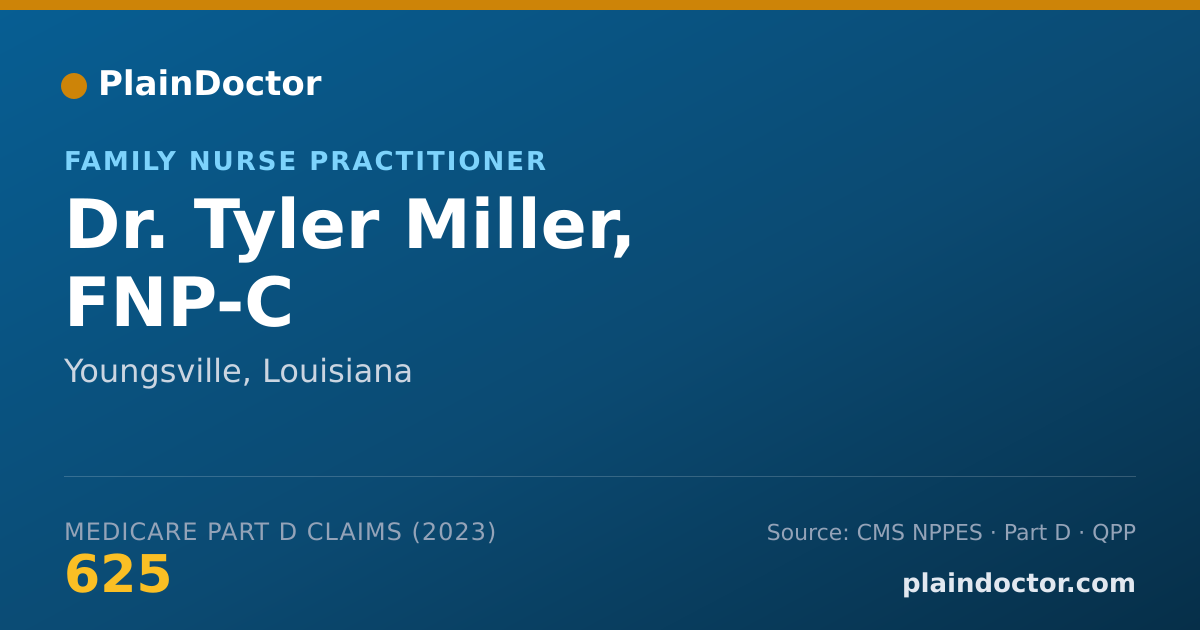 Shareable card for Tyler Miller, FNP-C - Family Nurse Practitioner, Youngsville, LA