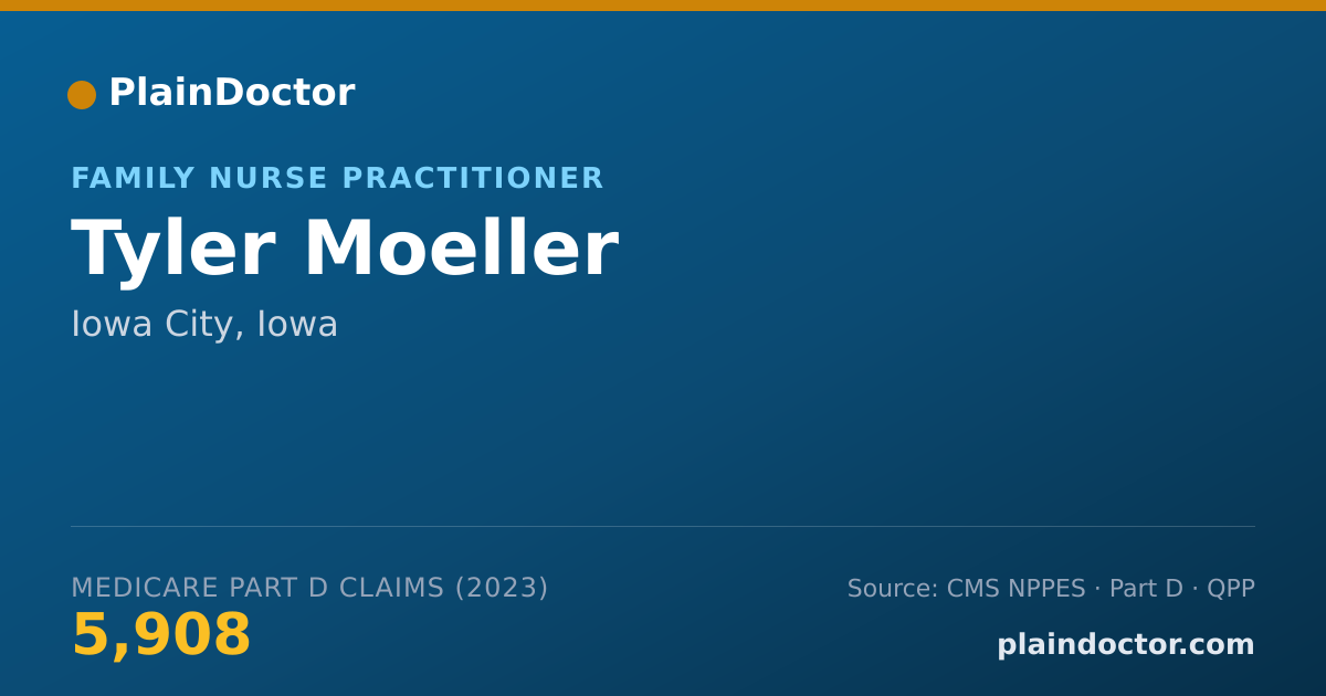 Shareable card for Tyler Moeller - Family Nurse Practitioner, Iowa City, IA